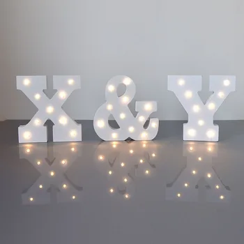 Pille çalışan LED Gece İşığı Lambası Marquee Mektup ışıkları Vintage Alfabe Light Up Noel Partisi Dekor Duvar Lambası 7