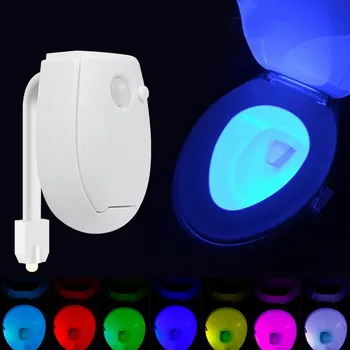 PIR Hareket Sensörü akıllı tuvalet oturağı Gece Lambası Su Geçirmez Arka Klozet LED Lamba WC tuvalet aydınlatması 8 Renkler 11