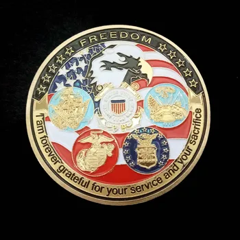 Popüler Amerikan Askeri Hatıra Paraları Kartal Kafa Beş Orduları Metal Paraları Koleksiyonu Madalyonlar Ev Dekorasyon Hediye 19