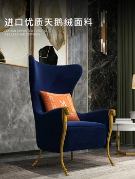 Postmodern ışık lüks boş sandalye kanepe kaplan sandalye modeli odası tasarımcı neoklasik kumaş tembel kanepe sandalye 8