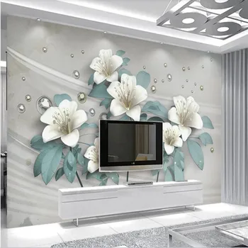 Profesyonel özel duvar kağıdı duvar resimleri Clivia üç boyutlu takı çiçekler TV kanepe arka plan duvar