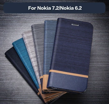 PU deri cüzdan Kılıf Nokia 7.2 İçin İş telefon kılıfı Nokia 6.2 İçin Kitap Çantası Yumuşak Silikon arka kapak 16