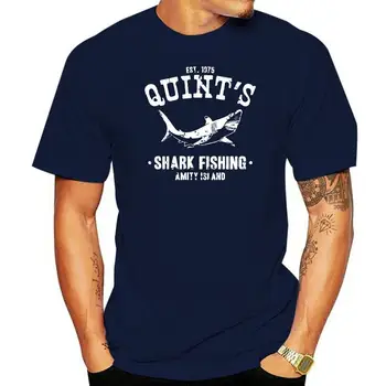 Quint Köpekbalığı Balıkçılığı T-Shirt %100 % Pamuk Jaws Inspired Amity Adası 1975 10