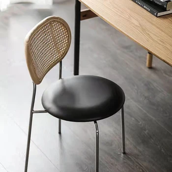 Rahat Ücretsiz Kargo Nordic Yemek Metal Beyaz Yatak Odası Salonu Mutfak Sandalye Rattan Chaises Salle Yemlik Mobilya Sandalye 