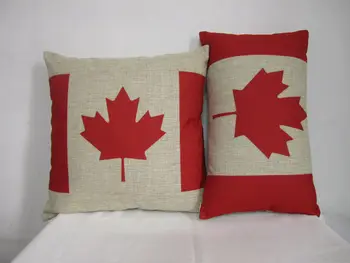 Retro Vintage Kanada Bayrağı Akçaağaç Yaprağı Atmak Yastık Minder Kılıfı Keten Akçaağaç Yaprağı Dekoratif Bel Yastıkları 45x45 30x50 20