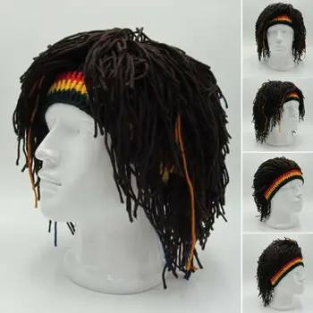 Richkeda Mağaza Yeni Yeni Varış Rasta Peruk Kap Bere Şapka Jamaika Rasta El Yapımı Kap Reggae Dreadlocks Afrika Kökleri Peruk Bob Marley 14