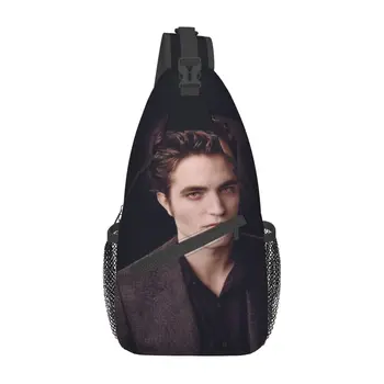 Robert Pattinson Vampir omuz çantaları Aktör Açık Tarzı Göğüs Çantası Erkekler Bisiklet Baskı tek kollu çanta Şık Okul Küçük Çanta 6