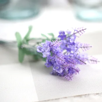 Romantik Provence Dekorasyon lavanta çiçeği İpek yapay çiçekler Ev Düğün Parti Dekorasyon İçin 8