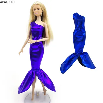 Royalblue Moda Elbise barbie bebek kıyafetler elbiseler Mermaid Fishtail Parti Kıyafeti 1/6 Bebek Aksesuarları Çocuklar DIY Oyuncaklar Hediye 11