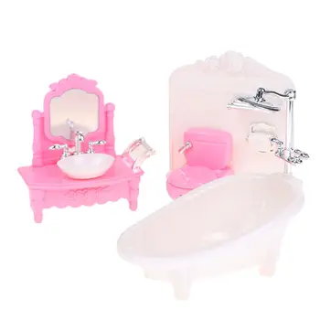 Sahne Sahne Modeli Simülasyon Closestool Bebek Aksesuarları Minyatür Tuvalet Dollhouse banyo küveti Lavabo 21