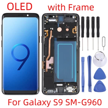 Samsung Galaxy S9 SM-G960 OLED LCD Ekran İçin Samsung Galaxy S9 SM-G960 Sayısallaştırıcı Tam Meclisi ile Çerçeve 6