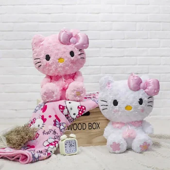 Sanrio Hello Kitty Melody Cinnamoroll Peluş Yastıklar Battaniye Yumuşak Kanepe Bebek Yastık Doldurulmuş Oyuncaklar Yastık Tatil Hediye Çocuk Kız İçin