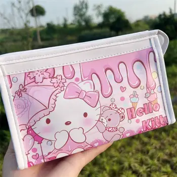 Sanrio Kalem Çantası Cinnamoroll Kuromi Hello Kitty Pom Purin Sevimli Karikatür Kozmetik Çantaları Girly Kalp Kalem Kutusu Okul Kaynağı 6