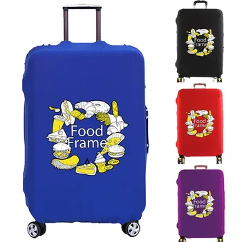 Sarı Gıda Baskılı Bagaj Kapağı Bavul Koruyucu Kalın Elastik Toz Kaplı 18-28 İnç tekerlekli çanta Seyahat Aksesuarları 14