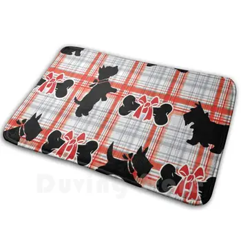 Scottie Köpek / Beyaz / Kırmızı / Ekose / Desen Halı Mat Halı Yastık Yumuşak Kaymaz Desen Dikişsiz Tartan Köpek Tekstil 12