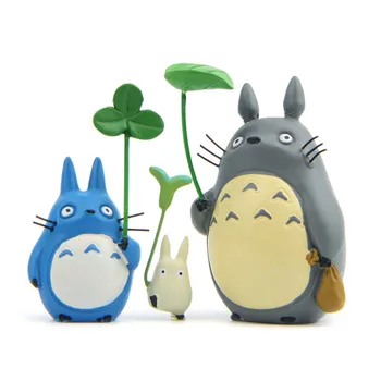 Sevimli DIY Reçine Totoros Bebek Lotus Yaprağı Manzara Minyatür Figürler Kawaii Karikatür Hayvan Bahçe Setleri Oyuncaklar Çocuklar için Hediyeler 20