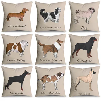 Sevimli köpek tema karikatür hayvan pug pet yastık kılıfı minder örtüsü ev dekorasyon özelleştirilebilir