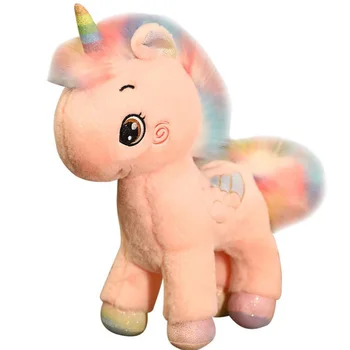 Sevimli Pembe Unicorn Kız Doğum Günü Yılbaşı Hediye Çocuklar Peluş Oyuncak İki Stil Dolması  9