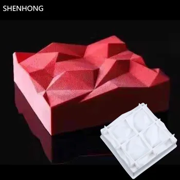 SHENHONG NİRENGİ 3D Kek Kalıpları Dondurma Çikolata Kek Kalıbı Pan Bakeware Aksesuarları Geometrik şekiller