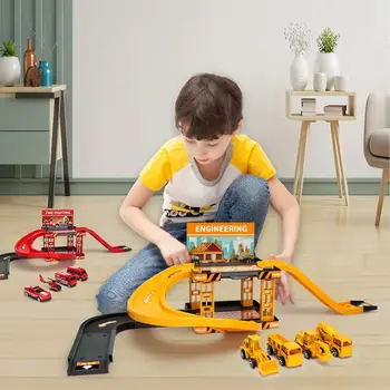 Sihirli Parça Demiryolu Oyuncak Araba Çocuk çocuk Araba Parça Yarış Pisti oyuncak seti Viraj Esnek Yarış Pisti Araba eğitici oyuncak Çocuk Gif 7