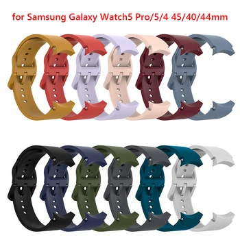 Silikon akıllı saat kayışı Renk Toka Su Geçirmez İzle Bilek Kayışı Rahat Yumuşak Samsung Galaxy İzle 5 Pro / 5 45/40 / 44mm 9