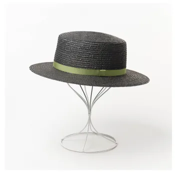 Siyah Panama Şapka Yaz güneş şapkaları Kadınlar için Adam Plaj Hasır Şapka Erkekler için UV Koruma Kapağı chapeau femme 15
