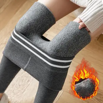 Sonbahar ve Kış Modelleri Artı Kadife Kalın Tayt Kadın Dış Giyim Yüksek Bel Kalça Kaldırma Ayak Taklit Kaşmir Yoga Pantolon 2