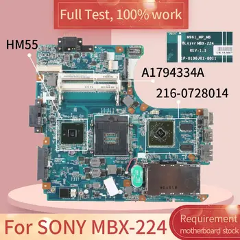 SONY MBX-224 M960 1P-0106J01-8011 A1794334A 216-0728014 HM55 DDR3 Dizüstü anakart Anakart tam test 100 % çalışma 8