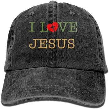 Spor kap erkek kadın İsa iplik boyalı Denim beyzbol şapkası ayarlanabilir baba şapka seviyorum 22