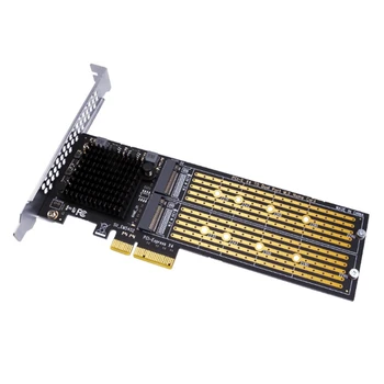 SSU PCI-E X4 Çift Nvme Pcıe Adaptörü, M. 2 Nvme SSD Pcı - E X8 / X16 Kart Desteği M. 2 (M Anahtar) nvme SSD 40Gbps 2