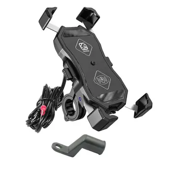 Su geçirmez 12V Motosiklet QC3.0 USB 15W Qi Kablosuz şarj aleti yuvası Tutucu iphone için Standı 3.5-6.5 inç Cep Telefonu GPS 14