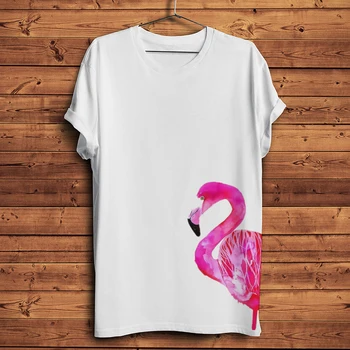 suluboya Flamingo komik tshirt erkekler yaz yeni beyaz kısa kollu casual o-boyun homme t gömlek unisex streetwear tee 16