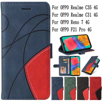 Sunjolly Cep Telefonu Kılıfları Kapakları OPPO Realme için C35 C31 4G , Reno 7 4G , F21 Pro 4G Kılıf Kapak coque cüzdan kılıf 11