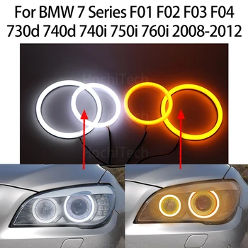 Switchback pamuk ışık LED melek gözü çift Beyaz Amber BMW 7 serisi için F01 F02 F03 F04 730d 740d 740i 750i 760i 2008-2012 7