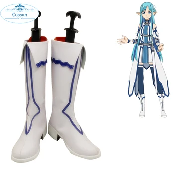 Sword Art Online Yuuki Asuna Cosplay Ayakkabı Beyaz Çizmeler Ismarlama 2
