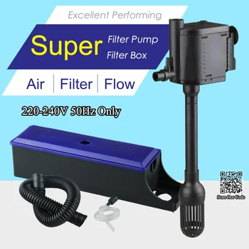 Süper Akvaryum Çok Fonksiyonlu Filtre 3 in 1, Filtre Kutusu + hava pompası + Su Pompası, akvaryum iç filtre pompası, Dalgıçlar NeverElse 15