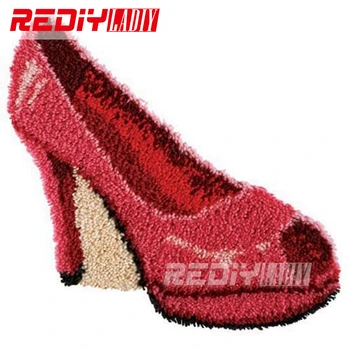 Sıcak Mandal Kanca Halı Kitleri DIY İğne Bitmemiş Tığ İşi Halı Kış İplik Yastık Mat kırmızı ayakkabı Setleri Nakış Halı 23