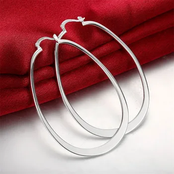 Sıcak Satış 925 Ayar Gümüş Basit U Şekilli Hoop Küpe Kadınlar İçin moda takı Düğün Aksesuarları Oreilles 2