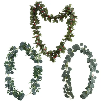 Sıcak Satış Yapay Okaliptüs Para Yaprakları Şube Plastik Yaprak Sapları Düğün Ev Dekorasyon İçin Dekoratif 20