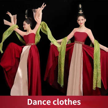Tang Hanedanı Yapmak Hanfu dans kostümü Sanat Muayene Meiguan Klasik Dans Yarışması Performans Kostüm Zarif Chebula Elbise 10