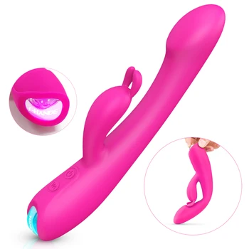 Tavşan Vibratör Klitoris G Noktası Yapay Penis Vibratörler Klitoral Stimülatörü Yetişkin Seks Oyuncak Kadınlar için Vajinal Orgazm Su Geçirmez Çift Motorlar 4