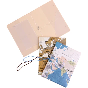 Taşınabilir Yatılı Yaratıcı Dünya Haritası Pasaport Kapağı cüzdan çanta Mektup Erkek Kadın Pu Deri Kimlik adres tutucu Seyahat Aksesuarları