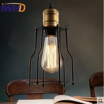 Tek kafa antika endüstriyel asılı lamba Loft Edison ampul kolye ışıkları fikstür yaratıcı demir bağbozumu asılı ışık Lamparas 14