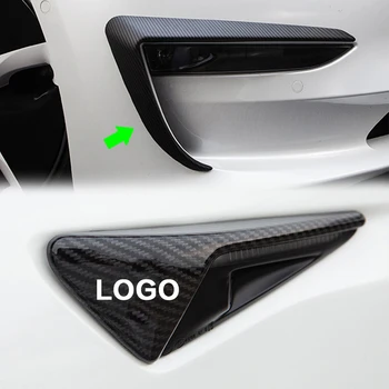 Tesla Modeli 3 Ön Sis Lambası Çerçevesi + Yan Kamera Koruma Çamurluk LOGO ABS Karbon Fiber Parlak / Mat 2022 Uygun Fiyatlı Kombinasyon 1