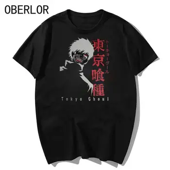 Tokyo Ghoul Karakter Yeni Anime Grafik Ekip Boyun tişört Üst erkek Gevşek Artı Boyutu Rahat streetwear tişört Elbise 3
