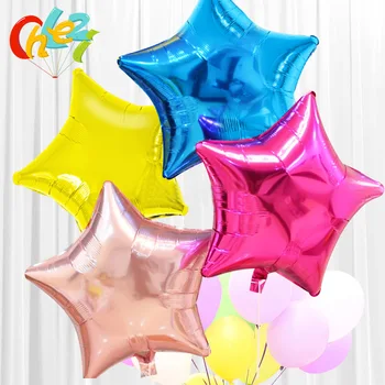 Toptan 50 adet/grup büyük 18 inç Yıldız balon orta pentagram folyo balonlar düğün doğum günü partisi dekorasyon için sıcak globos oyuncaklar 12