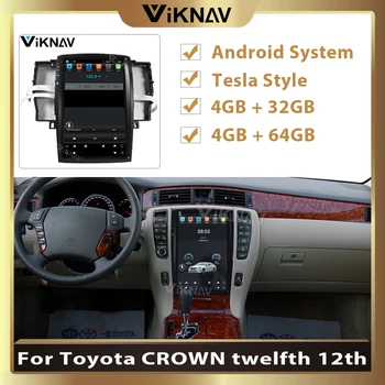-TOYOTA CROWN onikinci 12th multimedya oynatıcı 12.8 inç Tesla tarzı teyp dikey ekran araba GPS DVD oynatıcı radyo 14