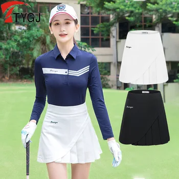 TTYGJ Golf Pilili Etek Kadınlar için Yüksek Bel İnce Golf Etekler Kızlar Anti-pozlama Skorts Çabuk kuru Tenis Spor Giysileri XS-XXL 20