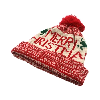Tüm Maç Yün Şapka Noel Açık Kahverengi Mektup Örme Şapka Kulak Koruyun Sıcak Sonbahar Kış Unisex Noel Cadılar Bayramı için Yeni yıl