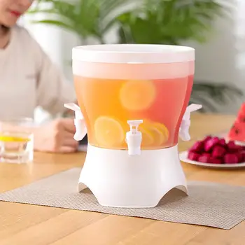 Tıkaçlı içecek Dispenseri Soğuk İçecek Saklama Kabı Üç Musluk Üç Bölmeli Soğuk su ısıtıcısı Limonata Meyve Sürahisi 19